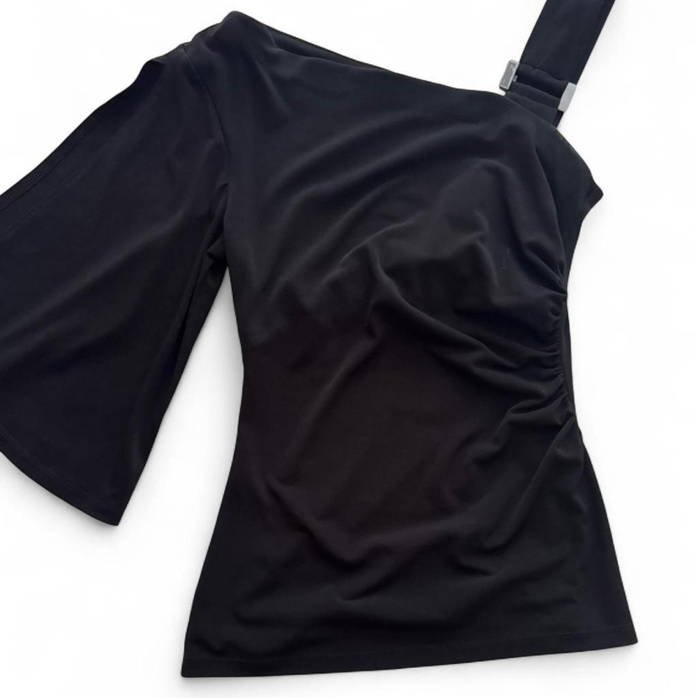 Cache Black One-Shoulder Top